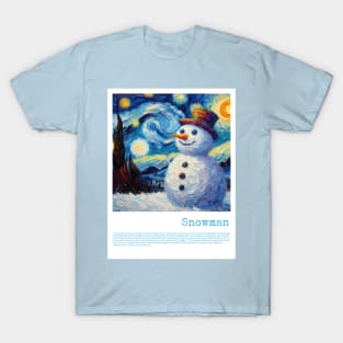 Cute Snowman in starry night T-Shirt